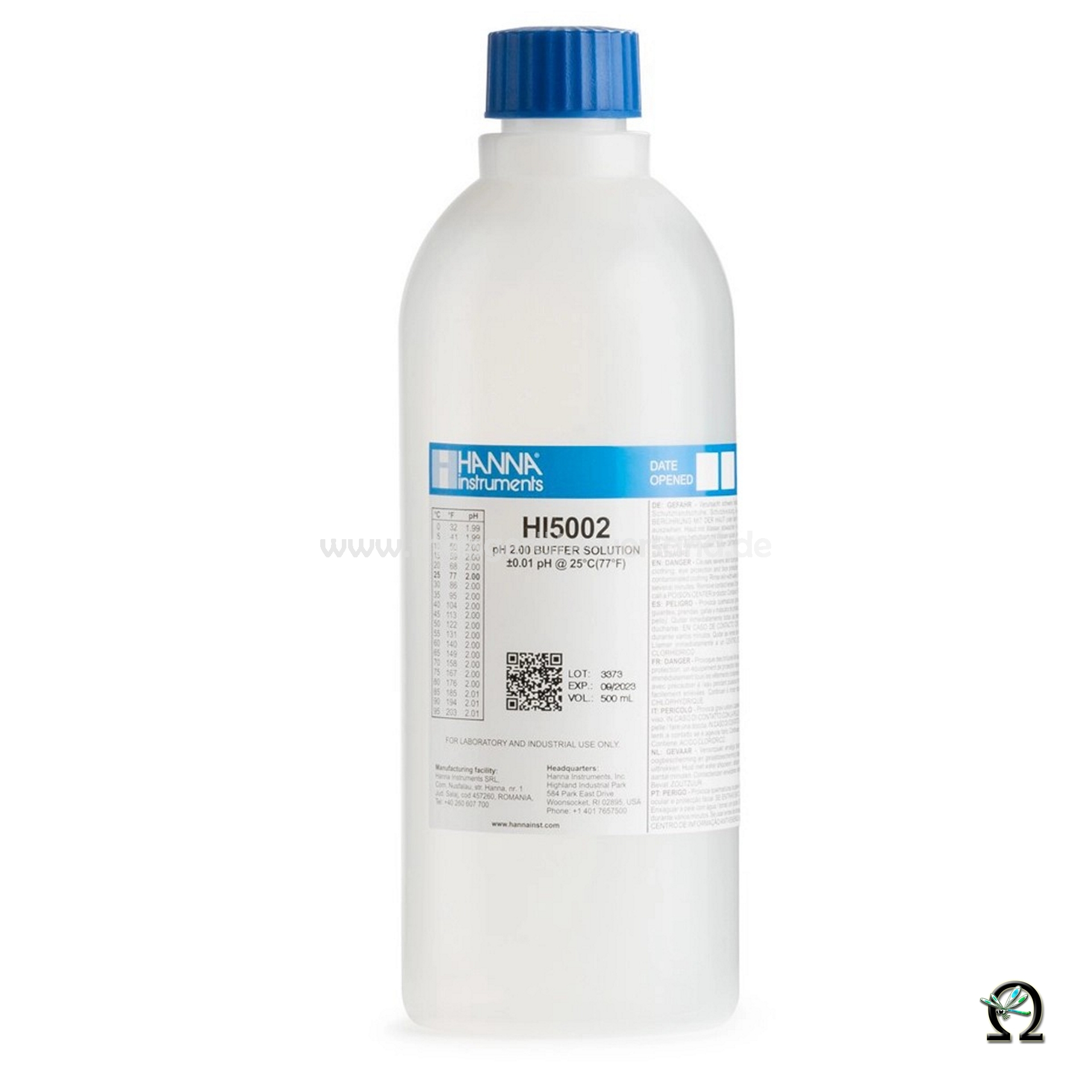 Hanna Pufferlösung HI5002 pH 2,00 in der 500 mL Flasche