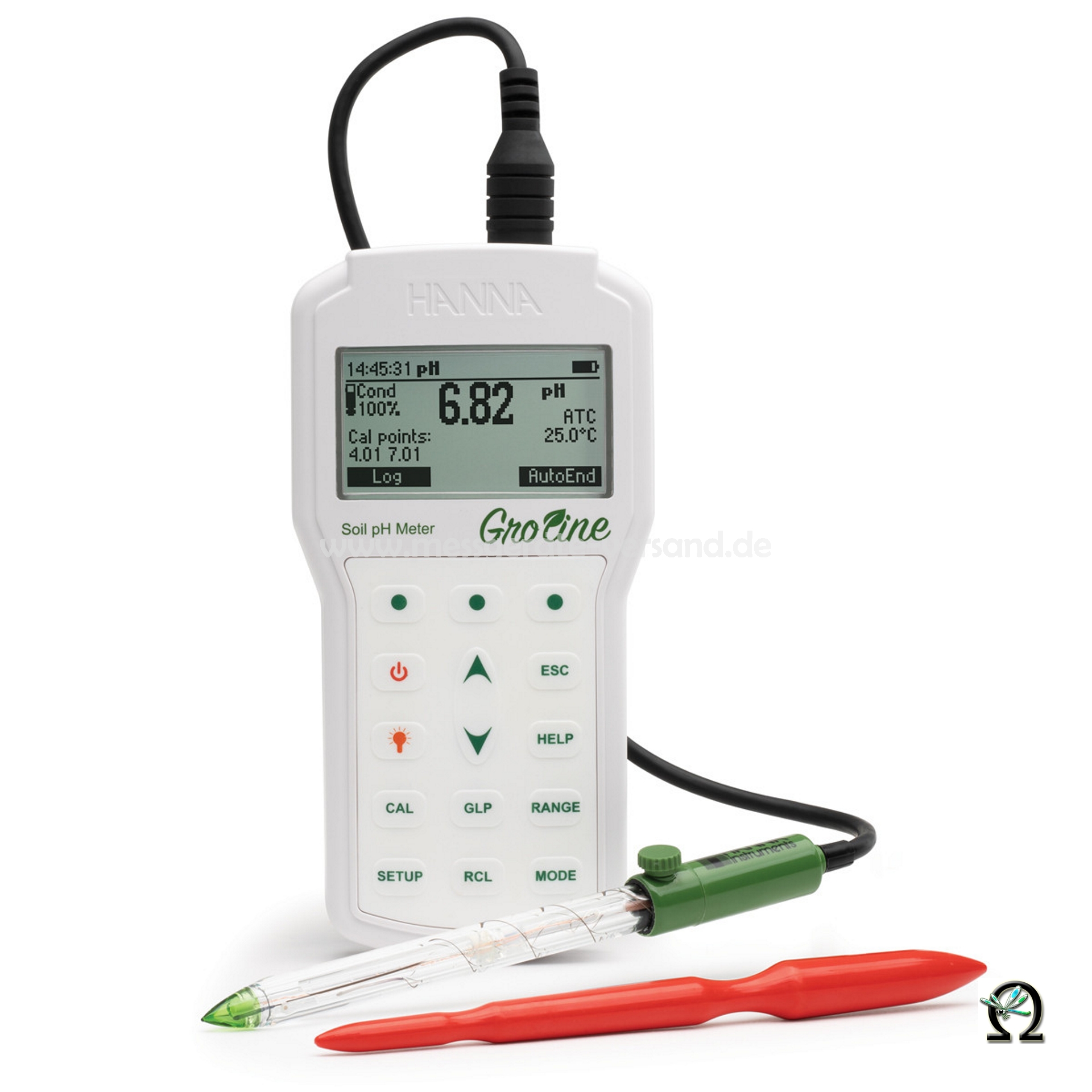 GroLine Hand-pH-Meter HI98168 für Bodenmessungen